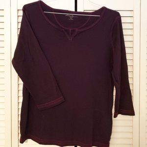 Long Sleeve Tee, Aubergine, XL